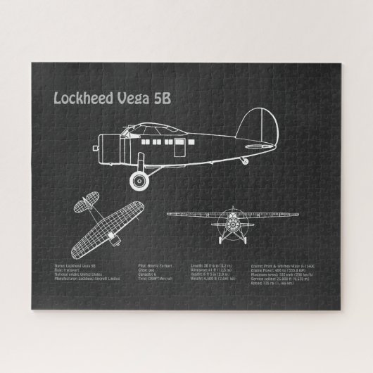 ロッキードVega 5B – 飛行機計画PD ジグソーパズル (横)