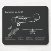 ロッキードVega 5B – 飛行機計画PD マウスパッド (正面)