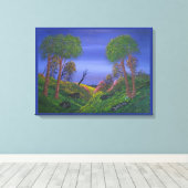 ロッキーバレーブルースカイカラフルランドスケープ キャンバスプリント (インサイチュ (ウッドフロア))