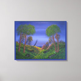 ロッキーバレーブルースカイカラフルランドスケープ キャンバスプリント