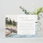 ロッキーパインマウンテンウォーターカラーシースケープ結婚ズ サンキューカード (スタンド正面)
