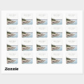 ロッキーパインマウンテンウォーターカラーシースケープ結婚ズ スクエアシール (シート)