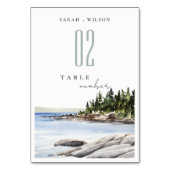 ロッキーパインマウンテンウォーターカラーシースケープ結婚ズ テーブルナンバー (裏面)