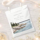 ロッキーパインマウンテンウォーターカラーシースケープ結婚ズ フェイバーバッグ (クリップ留めされた状態)