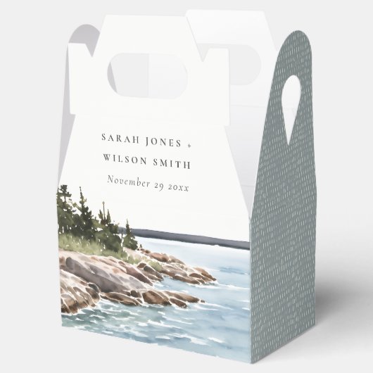 ロッキーパインマウンテンウォーターカラーシースケープ結婚ズ フェイバーボックス (オープン)