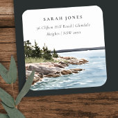 ロッキーパイン山の水の色シースケープアドレス スクエアシール