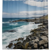 ロッキービーチコーブ海波をテーマにしたシャワーカーテン シャワーカーテン (正面)