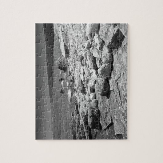 ロッキービーチ白黒フォトパズル ジグソーパズル (縦)