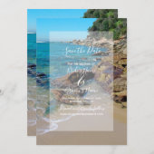 ロッキービーチ結婚式の日付を保存 セーブザデート (正面/裏面)