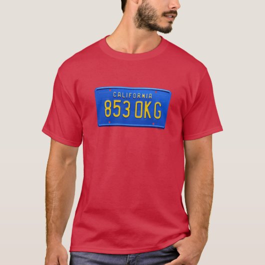 ロッキーフォード・ファイルのジェームズ・ロッキーフォードのナンバープレート Tシャツ (正面)