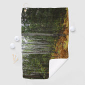 ロッキーマウンテンの白い樺の木の木と秋シダ ゴルフタオル (インサイチュ)