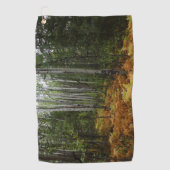 ロッキーマウンテンの白い樺の木の木と秋シダ ゴルフタオル (正面)