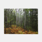 ロッキーマウンテンの白い樺の木の木と秋シダ ドアマット (正面)