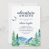 ロッキーマウンテンアドベンチャーが赤ちゃんのシャワーを待つ 招待状 (正面)