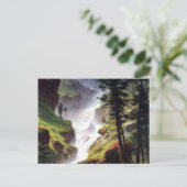 ロッキーマウンテンウォーターフォール – アルバートビエルシュタット ポストカード (スタンド正面)