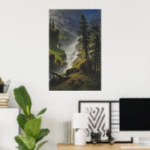 ロッキーマウンテンウォーターフォール – ビエルシュタットプリント ポスター (ホームオフィス)