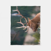 ロッキーマウンテンエルクイエローストーン国立公園 フリースブランケット (正面)