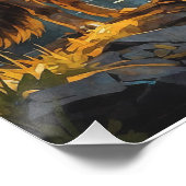 ロッキーマウンテングレーウルフアート ポスター (コーナー)