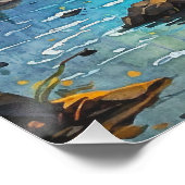 ロッキーマウンテングレーウルフアート ポスター (コーナー)