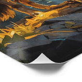 ロッキーマウンテングレーウルフアート ポスター (コーナー)