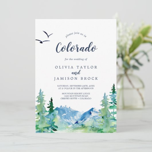 ロッキーマウンテンコロラドデスティネーションウェディング 招待状 (スタンド正面)