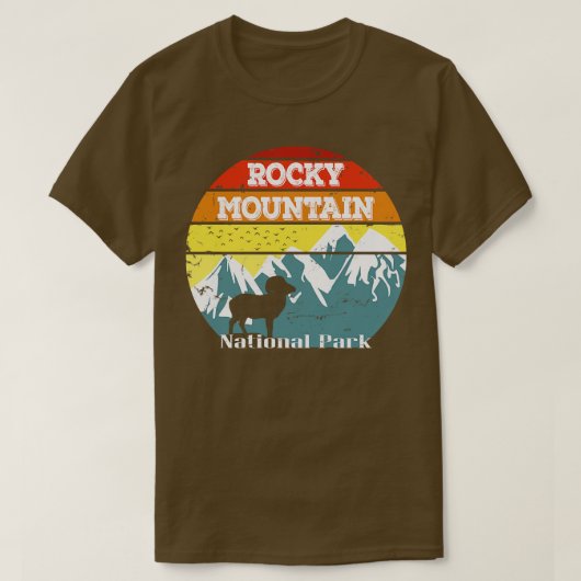 ロッキーマウンテンコロラドUS国立公園ビッグホーン Tシャツ (デザイン正面)
