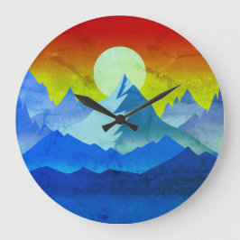 ロッキーマウンテンゴールデンアワーサンアート ラージ壁時計