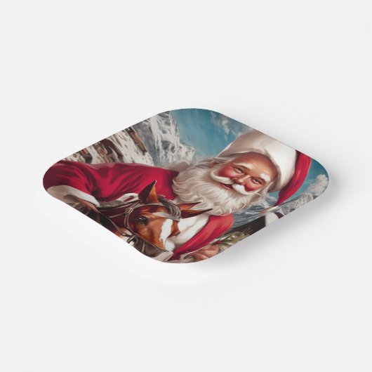 ロッキーマウンテンサンタと彼の馬 ペーパープレート (傾斜あり)