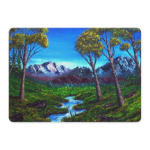 ロッキーマウンテンストリーム色彩の鮮やか抽象芸術