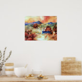 ロッキーマウンテンズウォーターカラーファーム ポスター (キッチン)