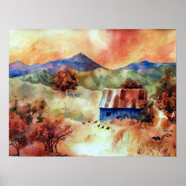 ロッキーマウンテンズウォーターカラーファーム ポスター