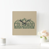 ロッキーマウンテンズコロラド スクエア壁時計 (ホーム)