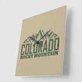 ロッキーマウンテンズコロラド スクエア壁時計 (傾斜)