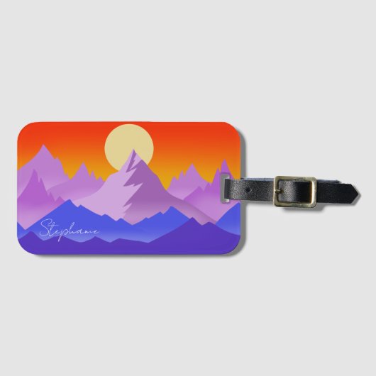 ロッキーマウンテンズゴールデンアワーサンアート ラゲッジタグ (正面横)