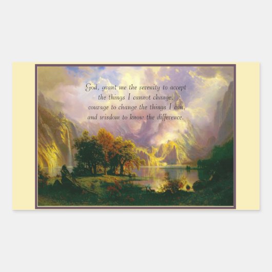 ロッキーマウンテンズセレティ祈りの言葉 長方形シール (正面)