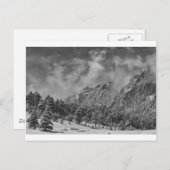 ロッキーマウンテンダスティングオブスノー大きい石コロラドBW ポストカード (正面/裏面)