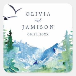 ロッキーマウンテンデスティネーションウェディング封筒用シール スクエアシール