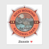ロッキーマウンテンナショナルパークエルクレトロコンパス シール (シート)