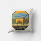 ロッキーマウンテンナショナルパークコロラドエルクヴィンテージ クッション (裏面)