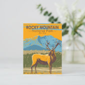 ロッキーマウンテンナショナルパークコロラドエルクヴィンテージ ポストカード (スタンド正面)