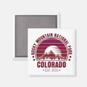 ロッキーマウンテンナショナルパークコロラドレトロ マグネット (正面/裏面)