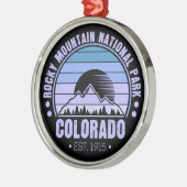 ロッキーマウンテンナショナルパークコロラドレトロ メタルオーナメント (左)