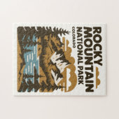 ロッキーマウンテンナショナルパークコロラドヴィンテージアート ジグソーパズル (横)