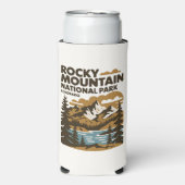 ロッキーマウンテンナショナルパークコロラドヴィンテージアート スリム缶クーラー (Seltzer正面)