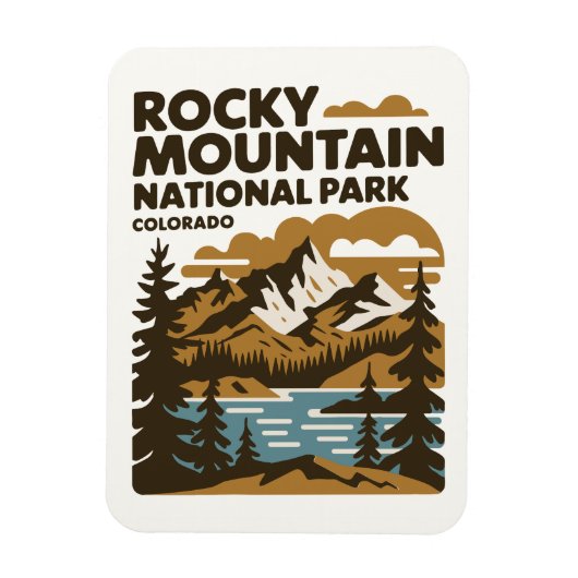 ロッキーマウンテンナショナルパークコロラドヴィンテージアート マグネット (縦)
