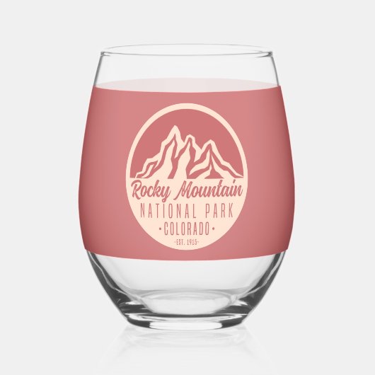 ロッキーマウンテンナショナルパークコロラド ステムなしワイングラス (正面)