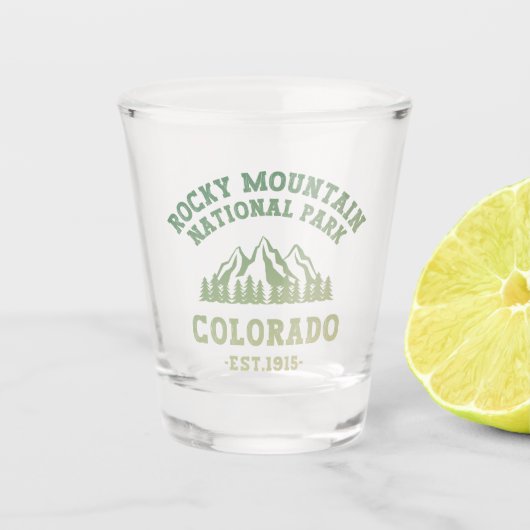 ロッキーマウンテンナショナルパークコロラドUSAグラデーション ショットグラス (正面)