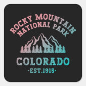 ロッキーマウンテンナショナルパークコロラドUSAグラデーション スクエアシール (正面)