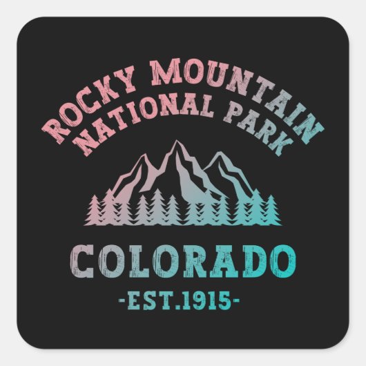 ロッキーマウンテンナショナルパークコロラドUSAグラデーション スクエアシール (正面)