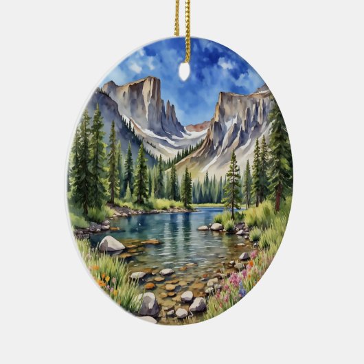ロッキーマウンテンナショナルパークドリームレイク セラミックオーナメント (右)